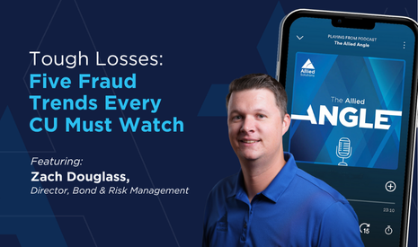 picture of zach douglass with blue background, podcast imagery, and titles 